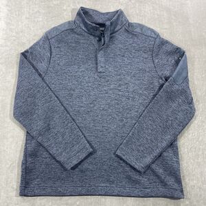 Greg Norman Mens‎ Large Heather Blue Quarter 1/4 Snap Golf Pullover Sweater